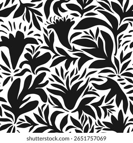 Abstract floral seamless pattern. leaf and flower pattern background.