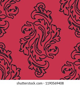 abstract floral seamless pattern with leaves