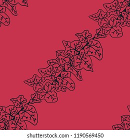 abstract floral seamless pattern with leaves, ivy