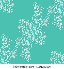 abstract floral seamless pattern with leaves