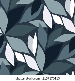 Abstract floral seamless pattern with leaves