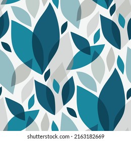Abstract floral seamless pattern with leaves