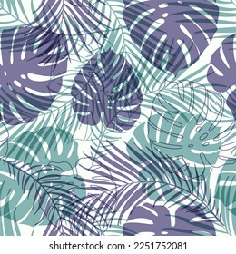 Resumen Patrón floral sin soldadura con hojas. fondo tropical