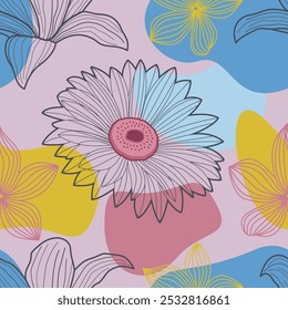 Abstractas patrón floral sin fisuras con hojas. fondo tropical	
