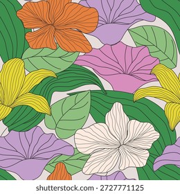 Abstrato Padrão floral sem emenda com folhas. fundo tropical