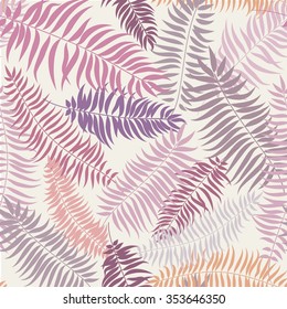 Abstract floral seamless pattern with leaves  Swirl floral doodle texture. Ornamental wave  plant background.
