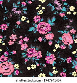 Abstraktes, nahtloses Muster aus Blumen. Liberty-Stil. Stoff, Deckel, Herstellung, Wallpaper, Druck, Geschenkverpackung.