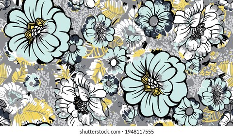 Abstract floral seamless pattern. Liberty style. fabric, covers, manufacturing, wallpapers, print, gift wrap.