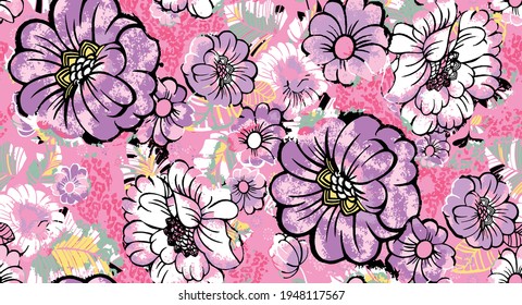 Abstract floral seamless pattern. Liberty style. fabric, covers, manufacturing, wallpapers, print, gift wrap.