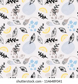 Abstract floral seamless pattern. Modern abstract design for paper, cover, fabric, interior decor and wallpaper contemporary