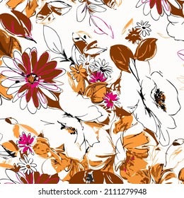 Abstract FLoral Seamless Pattern modern