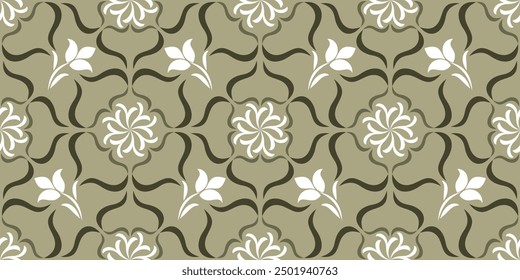 Abstract floral seamless pattern. Modern stylish texture repeating. Vector background.