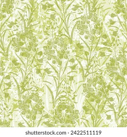 Resumen del patrón floral sin costuras. Fondo de arte monocromo. Vector. Perfecto para plantillas de diseño, papel pintado, envoltura, tela y textil, impresión.