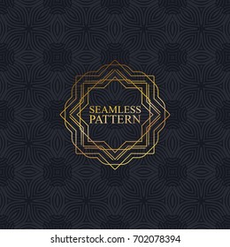 Abstract floral seamless pattern. Monochrome graphic element for textile or wrapper design. Seamless elegant texture with petals. Decorative stylish ornament. Vector abstract background