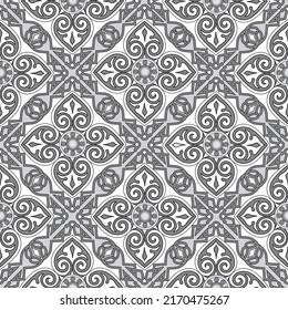 Abstract floral seamless pattern. Mosaic floral ornamental background. Muslim ornament in arab orient style with Arabic, Indian motifs. Good for fabric, textile, wallpaper or package background design