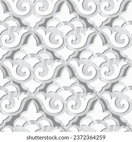 Abstract floral seamless pattern. Mosaic floral ornamental background. Flourish tile ornament in classical european medieval style Good for fabric, textile, wallpaper or interior background design.