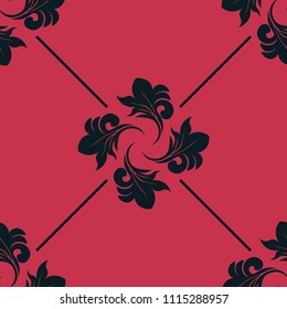 abstract floral seamless pattern with netting and leaves
