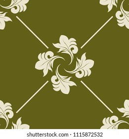 abstract floral seamless pattern with netting and leaves