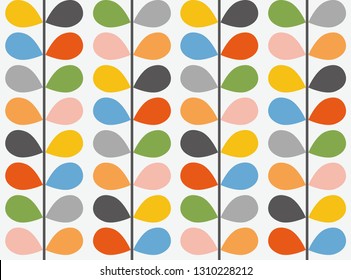 Abstract floral seamless pattern. Nordic style. Vector illustration.