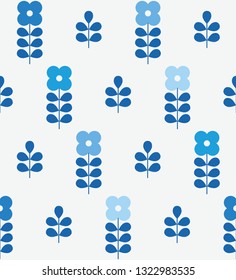 Abstract floral seamless pattern. Nordic style. Vector illustration.