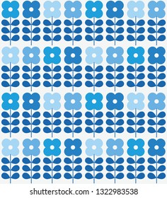 Abstract floral seamless pattern. Nordic style. Vector illustration.