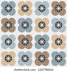 Abstract floral seamless pattern. Nordic style. Vector illustration.