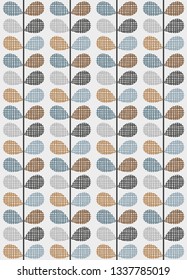 Abstract floral seamless pattern. Nordic style. Vector illustration.