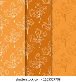 abstract floral seamless pattern with oak leaves