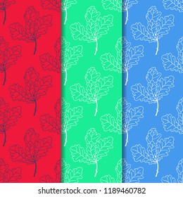 abstract floral seamless pattern with oak leaves