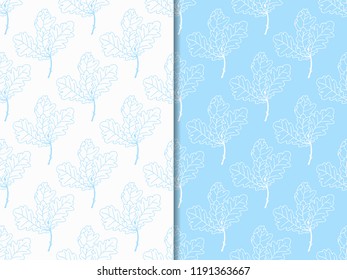 abstract floral seamless pattern with oak leaves