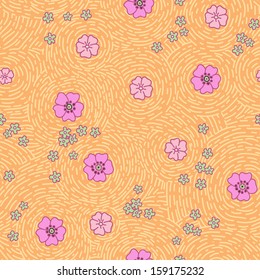 Abstract  floral seamless pattern on yellow background for your design