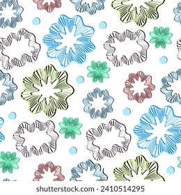 Abstract floral seamless pattern on a white background abstract multicolored patterned spots with shadow. Vector illustration