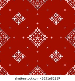 Patrón inconsútil floral Abstractas en el fondo rojo del color. para la tela, azulejo, alfombra, Vector, 
diseño de ilustración, bufanda, Fondo de pantalla, ropa, papel de embalaje, impresión de arte, diseño de Navidad.