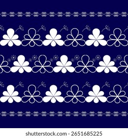 Abstract floral seamless pattern on Navy blue color background. for fabric, tile, carpet, vector, 
illustration design,Scarf,wallpaper, clothing, wrapping paper, art print,christmas design.