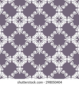 Abstract floral seamless pattern on a violet background.