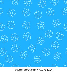 abstract floral Seamless pattern on blue background. For prints, greeting cards, invitations, wedding, birthday, party, Valentine's day. Vector illustration.