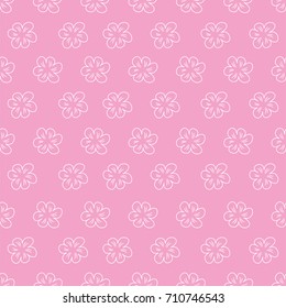 abstract floral Seamless pattern on pink background. For prints, greeting cards, invitations, wedding, birthday, party, Valentine's day. Vector illustration.