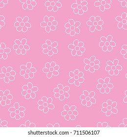 abstract floral Seamless pattern on pink background. For prints, greeting cards, invitations, wedding, birthday, party, Valentine's day. Vector illustration.