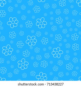 abstract floral Seamless pattern on blue background. For prints, greeting cards, invitations, wedding, birthday, party, Valentine's day. Vector illustration.