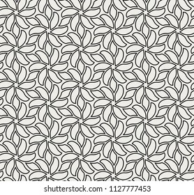 Abstract Floral Seamless Pattern. Organic Lines Vector Illustration.