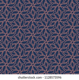 Abstract Floral Seamless Pattern. Organic Lines Vector Illustration.