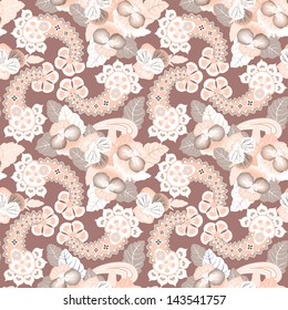 Abstract floral seamless pattern. Oriental asian lightning ornament. Colorful flower background