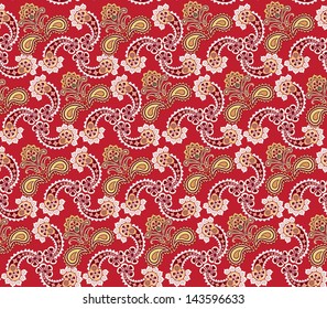 Abstract floral seamless pattern. Oriental asian lightning ornament. Colorful flower background