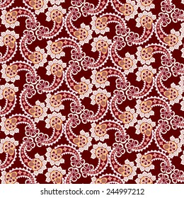 Abstract floral seamless pattern. Oriental asian lightning ornament. Colorful flower background