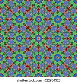 Abstract floral seamless pattern. In oriental style.