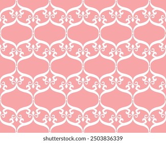 Abstract floral seamless pattern. Pink and white ornament. Modern stylish texture repeating. Vector background.