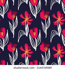 Resumen del patrón floral sin costuras. Imprimir para superficies, textiles y diseño