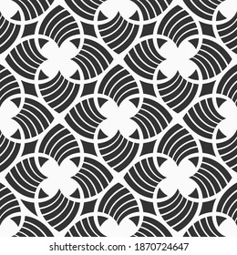 Abstract floral seamless pattern. Repeating geometric ornament. Modern stylish texture. Vector monochrome background.