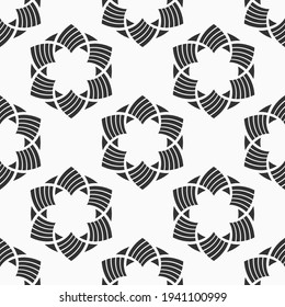 Resumen del patrón floral sin costuras. Ornamento geométrico repetitivo. Textura moderna y elegante. Fondo monocromo vectorial.