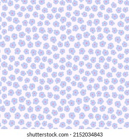 Abstract floral seamless pattern in retro style. Simple surface design with abstract small flowers. Ditsy vector repeated background for textile, fabric, wallpaper design. Blooming daisy flowers